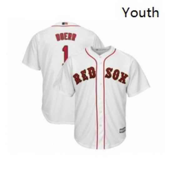 Youth Boston Red Sox 1 Bobby Doerr Authentic White 2019 Gold Program Cool Base Baseball Jersey